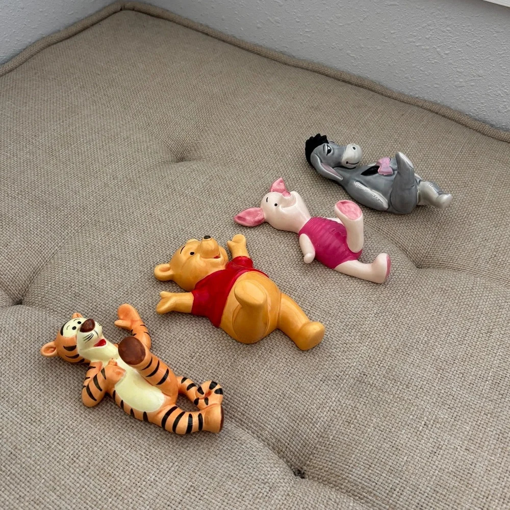 Disney Vintage 60-70s Japan Winnie The Pooh + Pals Ceramic Wall Mounts Set of 4